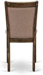 East West Furniture X797MZ716-5 5 Piece Kitchen Table Set for 4 Includes a Rectangle Dining Room Table with X-Legs and 4 Dark Khaki Linen Fabric Upholstered Chairs, 40x72 Inch, Multi-Color