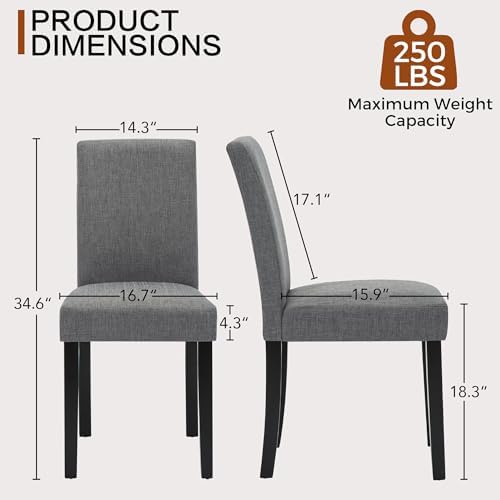 Modern Fabric Dining Chairs Set of 6,Elegant Design Kitchen & Dining Room...