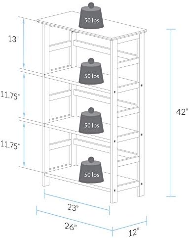 Casual Home Soho Manhattan 4-Shelf Bookcase 26 Wide - Espresso, 304-44
