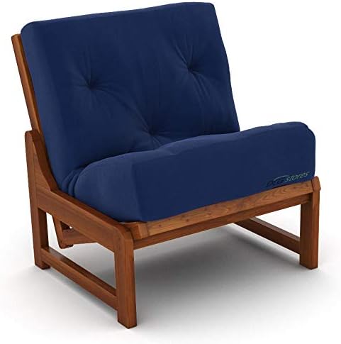 Plush, Comfortable 8-Inch Chair Futon Mattress, Navy Twill - Made in USA