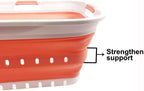 SAMMART 42L (11 gallon) Collapsible Plastic Laundry Basket - Foldable Pop Up Storage Container/Organizer - Space Saving Hamper/Basket (1, White/Quartz Pink)
