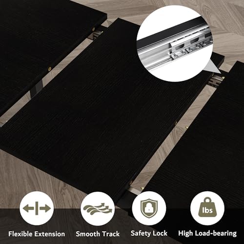 iPormis 5-Piece Dining Table Set for 4-8 People, Extendable Kitchen Table Set...