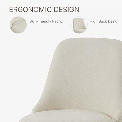 KISLOT Swivel Dining Chairs Set of 4, Upholstered Mid Century Modern Deskchai...
