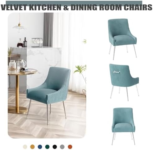 Dining Chairs Modern Style Velvet Upholstered Accent Chair Vanity Chair with ...