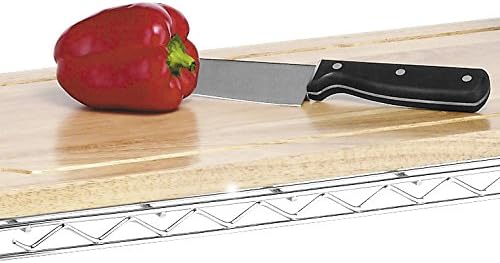 Whitmor Supreme Baker’s Rack with Food Safe Removable Wood Cutting Board - Chrome