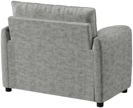 ONBRILL Oversized Accent Chair, 41 Inch Chenille Fabric Armchair, Grey