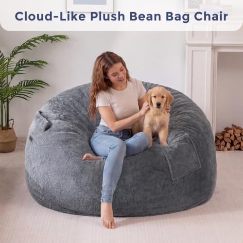 MAXYOYO Bean Bag Chair, Soft Bean Bag Sofa with Supportive Foam Filling | Plu...