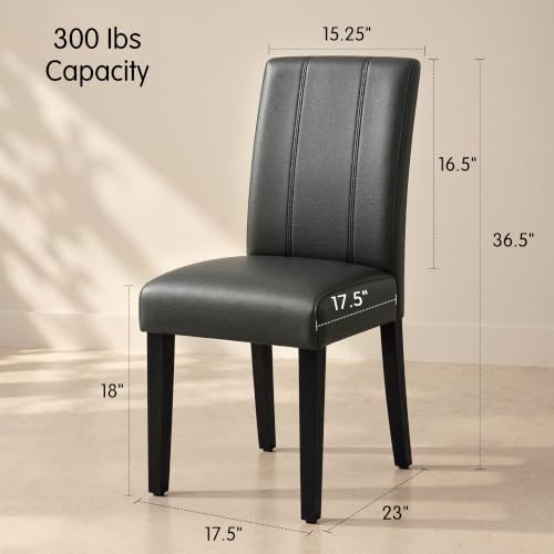 CHUN YI Dining Chairs Set of 4, Faux Leather Dining Room Chairs, Upholstered ...
