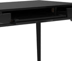 SIMPLIHOME Harper Desk - 60-Inch Wide Solid Hardwood Writing Desk in Black, Mid-Century Modern Home Office Computer Table for Workspace or Study with 2 Drawers and Flip-Down Keyboard Tray