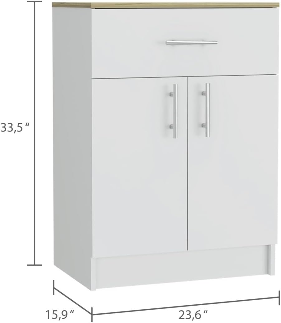 Pantry Cabinet, One Drawer, One Double Door Cabinet with Two Shelves,for Kitchen