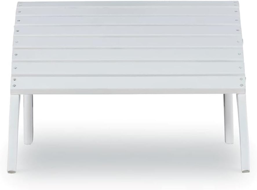 Outdoor Ottoman, Solid Wood and Acacia, White Finish, 21.6" W x 21.06&qu...