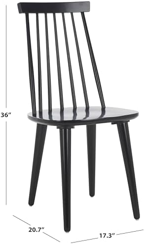 SAFAVIEH Burris Wood Accent Chair Set of 2, 17.7" Seat Black AMH8511A