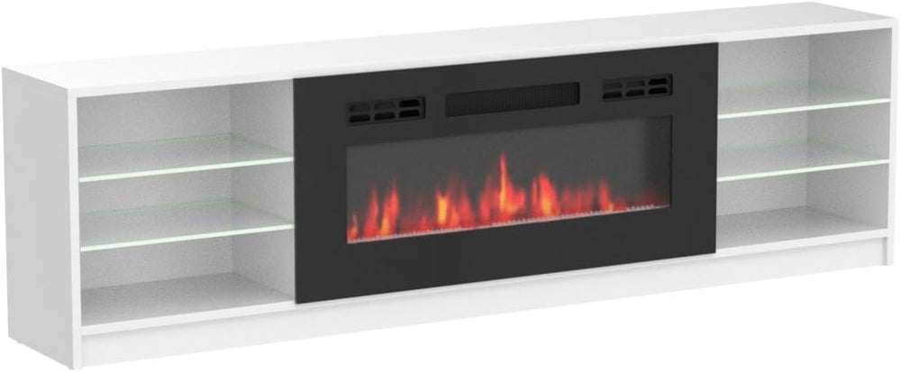 Meble Furniture Boston 01 Electric Fireplace TV Stand — High Gloss Modern Med...