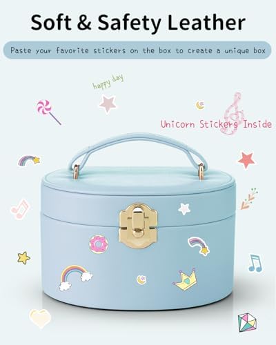 VLANDO Musical Jewelry Box for Girls, Arc Design with Spinning Ballerina | Large Compartment for Small Treasures, Plays Canon Melody, Built-In Mirror and Soft Carry Handle, Birthday Christmas Gift