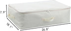 Comforter Clothes Storage Bag, 26.8 x 18 x 7.8 inches, 600D Oxford Fabric for Blanket, Quilt, Pillow, Bedding, Clothes, Sweater, Bedding, Foldable Zipper Container Tote, 2 Carrying Handles, Beige