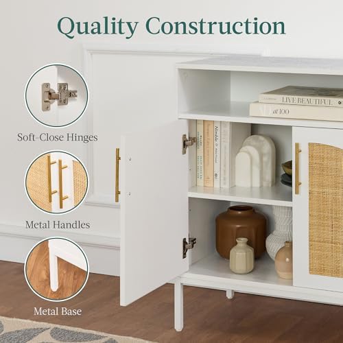 Best Choice Products Rattan Sideboard Buffet Cabinet, Entryway Table, Accent ...
