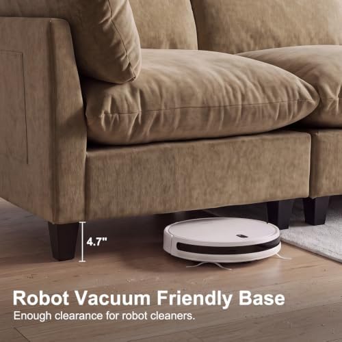 Iroomy Modular Sectional Sofa, Oversized Chenille Cloud Couch, Deep Comfy Sea...
