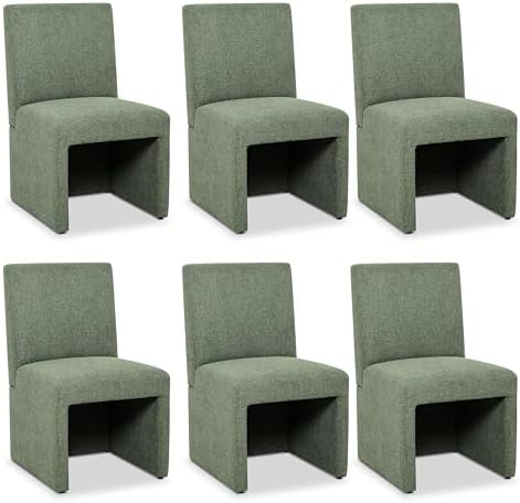 RNKSFX Modern Green Upholstered Dining Chairs Set of 6, Kitchen & Dining ...