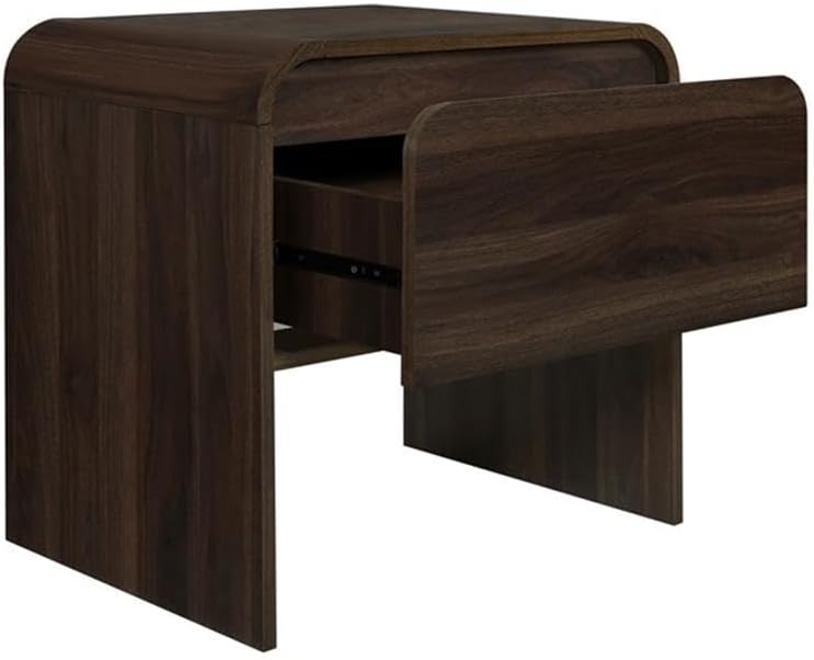 Pemberly Row Modern 2-Piece Wood End Table Set, Walnut Finish, 21.6 in W x 15...