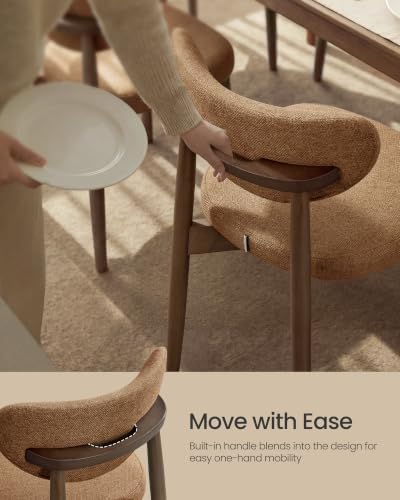 VASAGLE Wooden Dining Chairs Set of 2, Upholstered Kitchen Chairs