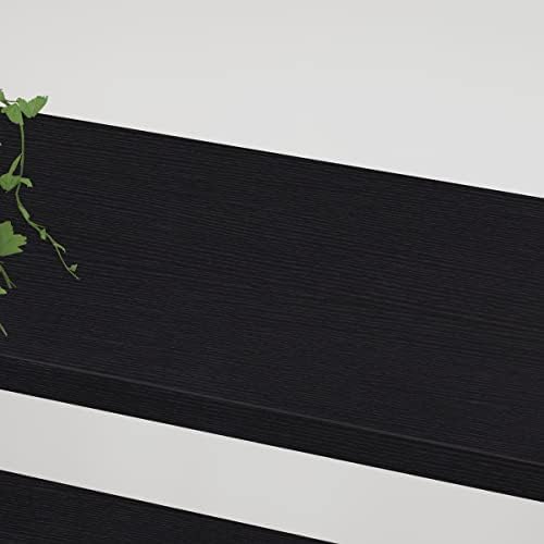 HSH 5 Tier Black Bookshelf, Modern Tall Bookcase with Storage for Office