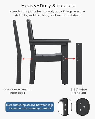 7-Piece Outdoor Dining Set, HDPE All-Weather Patio Table and Chairs Set for 6...