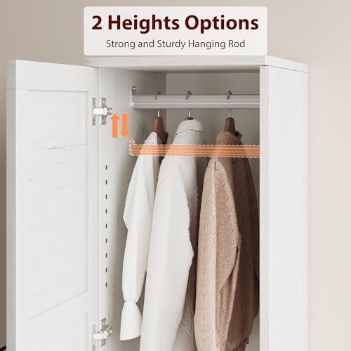 GarveeHome Armoire Wardrobe Closet with 2 Doors,72 in Wooden Wardrobe Cabinet...