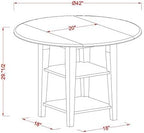 East West Furniture SUWE5-BMK-W 5 Piece Dining Table Set for 4 Includes a Round Kitchen Table with Dropleaf & Shelves and 4 Kitchen Dining Chairs, 42x42 Inch, Buttermilk & Cherry