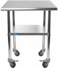 AmGood 36" Long x 36" Deep Stainless Steel Table with Casters