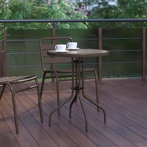 Flash Furniture 23.75 in Round Table, Bronze