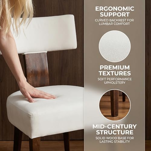 HNY Set of 6 Mid Century Modern Dining Chairs, Farmhouse Velvet Upholstered A...