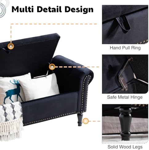 67'' End of Bed Storage Bench King Size, Storage Bench for Bedroom En...