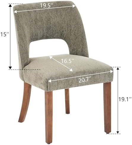 VKNOW Dining Chairs Set of 6, Fabric Dining Chairs, Green