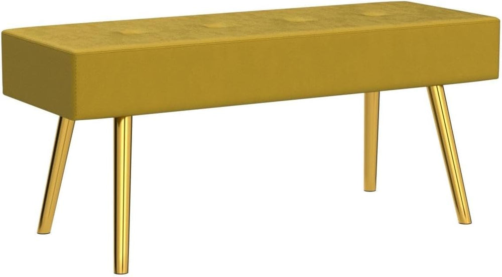Homedot Accent Bench for Living Room Ottoman Bench Elegant Velvet Bedroom Ben...