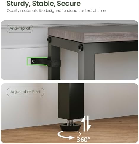 102.4" Behind Couch Table with 2 Fast Charging Stations, 7.1" Narro...