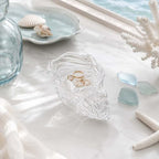 Glass Conch Shell Jewelry Dish Tray| Shell Trinket Dish Ring Earring Holder| Ocean Coastal Decorative Trinket Plate for Rings Earrings Necklaces Bracelet|Gift for Women (Transparent)