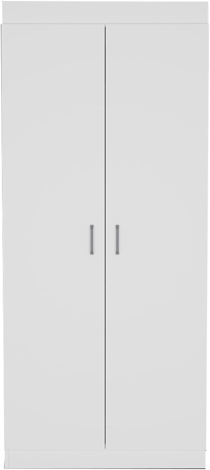 Pantry Double Door Cabinet, Storage Locker with Five Shelves,Three Interior D...