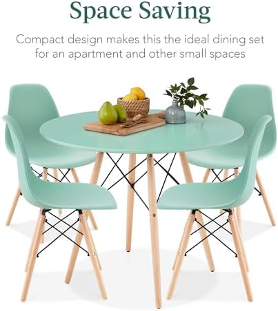 Best Choice Products 5-Piece Dining Set, Compact Mid-Century Modern Table &am...