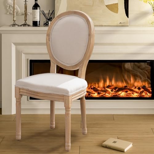 SoarFlash French Dining Chairs Set of 2, Vantage Dining Chair with Round Back...