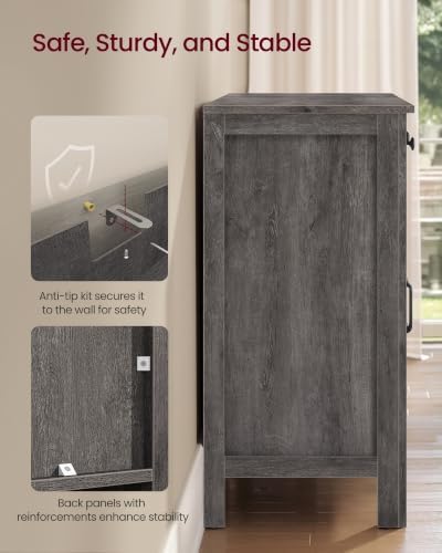 VASAGLE Farmhouse Buffet Cabinet, Coffee Bar with 2 Drawers