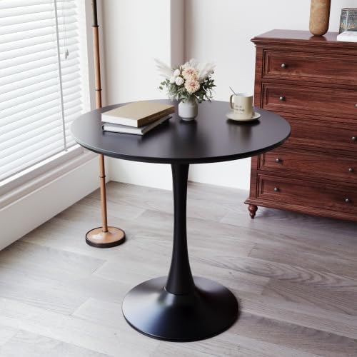 Round Dining Table, 24" Circle Pedestal Table with Thickened Top & M...