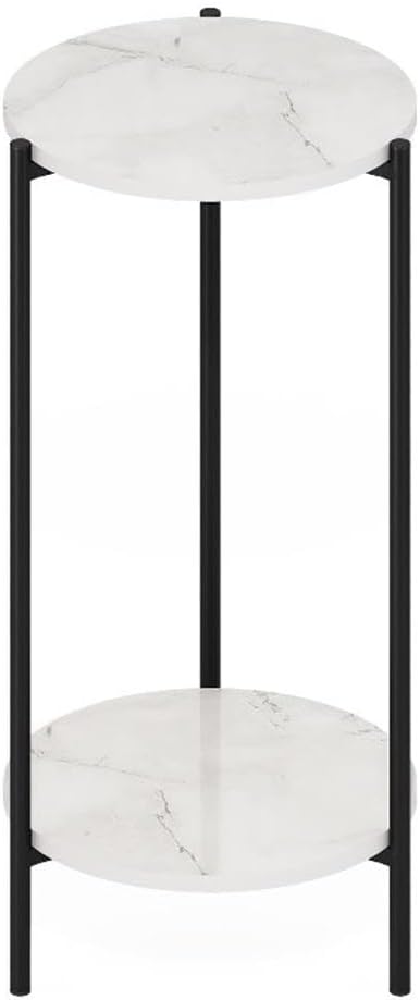 Pemberly Row 2-Tier Modern Round End Table, 11.57 x 11.57 x 23.62 Inches, Com...