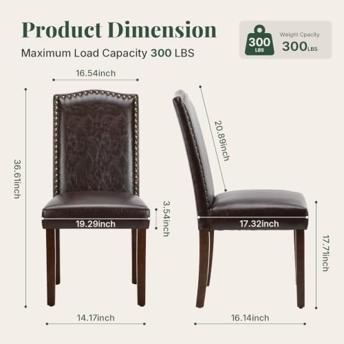 Dining Chairs Set of 4, PU Leather Kitchen Chair for Living Room