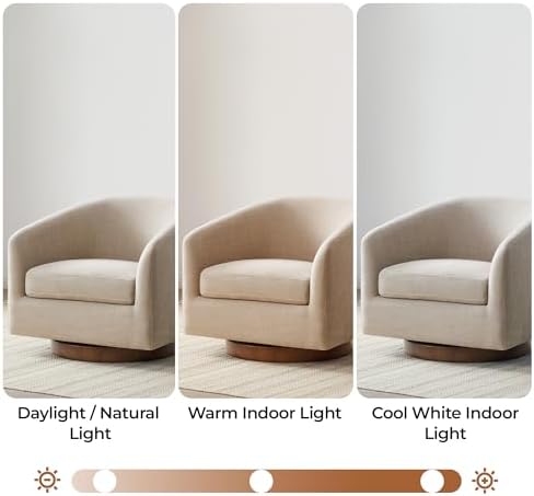 CHITA Swivel Accent Chair Set of 2, Wood Frame, Fully Assembled, Flax Beige |...