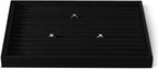 Velvet Ring Display Tray, Stackable Muilt Slot Rings Ear Stud Storage Tray, Drawer Insert Jewelry Accessories Organizers Plate (Black)