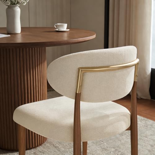 300LBS Dining Chairs Set of 2,Metal Kitchen Chairs,Modern Fabric Upholstered ...