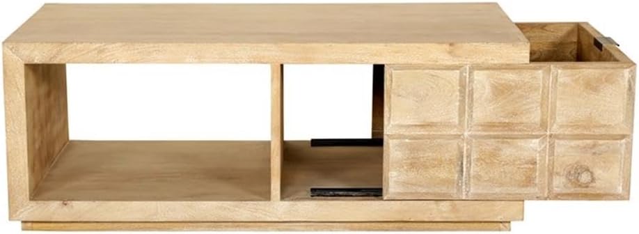 Pemberly Row 3Pc Wood Cocktail and End Table Set, Bleached Natural Finish, Ma...