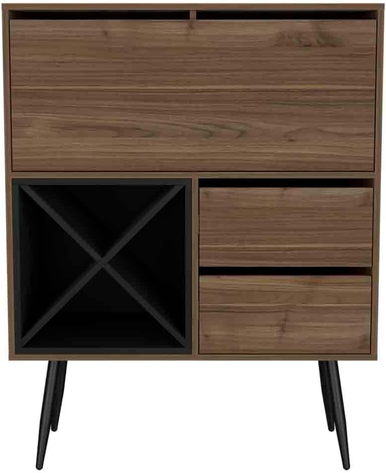 Octupos Kitchen Island with Bottle Racks and Drawers | Includes four bottle r...