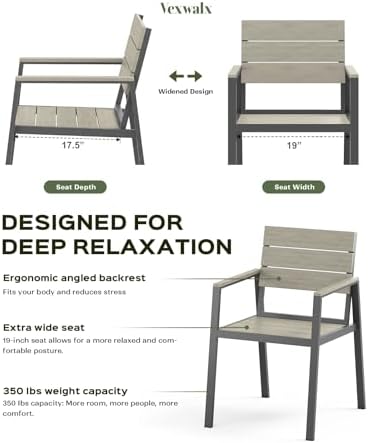 Vexwalx Outdoor Dining Set, Aluminum Dining Table Set for 6, Patio Table and ...