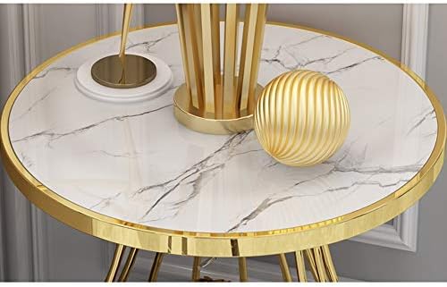 Telephone Table, Nordic Modern 2-Tier Side Table Living Room Marble Round Tel...
